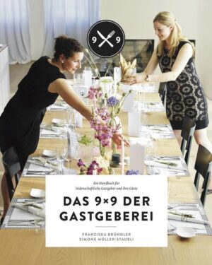 Gastgeberei ist die hohe Kunst, Gäste nicht bloss satt zu machen, sondern unvergessliche Momente mit ihnen zu verbringen. Nach 34 Abenden mit 1699 Gästen und 15 291 Akten ist das Pop-up-Restaurant 9x9 im Luzerner Abbruchhaus B16 Geschichte. Was bleibt, ist die Leidenschaft der beiden Gastgeberinnen. Gastronomin Simone Müller-Staubli und Designexpertin Franziska Bründler geben Einblick in ihr kleines 9x9 der Gastgeberei. Gemeinsam mit Experten, die ihre Leidenschaft für gepflegte Tafelkultur, kulinarische Genüsse und einzigartige Erlebnisse teilen, laden sie ihre Leser ein, am grossen Tisch der Gastgeberei Platz zu nehmen. Das Buch ist Anleitung wie Inspirationsquelle zugleich und bietet Tipps und Tricks für Einladungen, die den Gästen in Erinnerung bleiben werden.