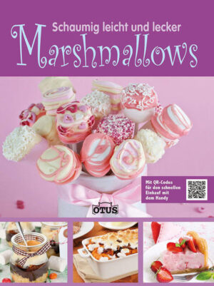 Marshmallows gehören zu den beliebtesten Süßigkeiten und lassen sich für eine Vielzahl an Rezepten einsetzen. Ob fertig aus dem Supermarkt oder selbst gemacht – Marshmallows bereichern Kuchen, verleihen Muffins das gewisse Etwas und lassen sich sogar zu Brotaufstrichen, Salaten und Aufläufen verwandeln. Von originellen Deko-Ideen wie Halloween-Marshmallow-Zombies, Cupcake-Schafen oder Schneemänner-Pops einmal ganz abgesehen. Lassen Sie sich von der Vielseitigkeit des fluffig-süßen Klassikers überraschen! Zudem können für den schnellen Einkauf sämtliche Einkaufslisten zu allen Rezepten via QR-Code aufs Handy geladen werden.