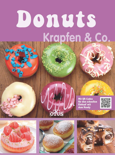 In den USA schon lange ein Klassiker, haben Donuts und ihre neueste Variante, die Cronuts, mittlerweile auch hierzulande unzählige Fans. Ob gebacken oder frittiert, aus Rühr- oder Hefeteig, mit oder ohne Füllung, mit Schokolade, Zuckerguss oder Marmelade, Kokosraspeln oder Perlen – Donuts lassen sich ganz einfach nach Herzenslust zubereiten und dekorieren. Ob zu Weihnachten oder Halloween, als Mitbringsel oder für zwischendurch – für jeden Anlass gibt es das passende Rezept. Zudem können für den schnellen Einkauf sämtliche Einkaufslisten zu allen Rezepten via QR-Code aufs Handy geladen werden.