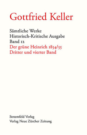 Gottfried Kellers meisterhafter Lebensroman «Der grüne Heinrich» erschien 1854/55 in der ersten Fassung. Diese zeigt den unmittelbaren, subjektiven und stärker zeitkritischen Bezug zur Gegenwart des Autors. Nach jahrelangem zermürbendem Hin und Her zwischen Autor und Verleger erschienen 1854 die ersten drei Bände des Romans bei Friedrich Vieweg & Sohn in Braunschweig. 1855 folgte - nach nochmaliger Verzögerung - der letzte Band nach. Von der ersten Fassung sind - mit Ausnahme einer Reihe von Entwurfsnotizen - keine handschriftlichen Textzeugen überliefert. Da Keller in die «Gesammelten Werke» den Text der zweiten Fassung aufnahm, erscheint die Fassung von 1854/55 in Abteilung B (Bd. 11 und 12) der HKKA. Band 11 und 12 der HKKA präsentieren, als Alternative zu HKKA 1-3, die von Keller verworfene erste Romanfassung. Anders als in Abteilung A folgen hier der Zeilen- und Seitenumbruch nicht dem Original