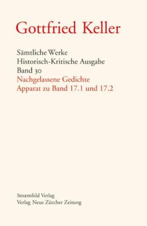 Band 30 kommentiert die in Band 17.1/2 edierten nachgelassenen Gedichthandschriften. Das Hauptinteresse gilt der Entstehung und Verwendungsweise der Schreibbücher, in die Keller den überwiegenden Teil seiner Entwürfe - als eine Art lyrisches Tagebuch - eingetragen hat. Ein besonderes Kapitel widmet sich der Entwicklung und Wandlung der Liebeslieder, die Kellers ganze lyrische Tätigkeit begleiteten. In Band 30 werden auch die verstreuten Konzepte und Fragmente versammelt, mit Einbezug der Kritzeleien auf den als Faltblatt beiliegenden Berliner Bogen. Erstmals im Kontext wiedergegeben werden Verse und Glossen, die Keller kommentierend in Gedichtanthologien anbrachte. Die dem Band auf DVD beigelegte elektronische Edition enthält das gesamte bisher edierte Textkorpus, eine umfassende Sammlung von Briefdokumenten und Rezensionen sowie die Darstellung ausgewählter Handschriftenkonvolute mit integrierter Transkription.