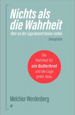 Er gliedert thematisch Sinnsprüche, die den Dialektiker herausfordern, an seinen logischen Verstand appellieren. Was er kategorisch in den Raum stellt, ist zutreffend, überspitzt, kontrovers oder auch moralinfrei und auf jeden Fall unterhaltend. In einer Zeit, in der Despoten für den eigenen Machterhalt schonungslos Lügen verbreiten, obwohl die Fakten, die sie widerlegen, zumindest im Westen allgemein zugänglich sind, ist ein bisschen Verstandestraining wohltuend. Auch der Meute von Staatsverdrossenen, die ihre Verschwörungstheorien permanent wie Maschinengewehrsalven abfeuern, lässt sich mit etwas geistiger Distanz viel einfacher begegnen. Und in Liebesdingen lässt sich erkennen, dass die grenzenlose Wahrheit nicht zwingend zum gemeinsamen Glück führen wird. Werdenbergs Sinnsprüche sind ideologiefreie Munition für wache Geister. Man liest sie mit Gewinn und versteht: Die Wahrheit per se ist kein Argument, und für die Lüge, die sich als Wahrheit ausgibt, gilt das ebenso.