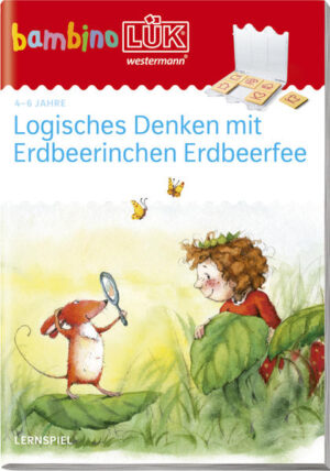 Im bambinoLÜK- Übungsheft „Logisches Denken mit Erdbeerinchen Erdbeerfee“ warten knifflige Aufgaben mit der zauberhaften kleinen Fee. Kinder fördern ihr logisches Denkvermögen, indem sie Bilder wiedererkennen, Muster ergänzen, Gegenstände und Lebewesen zu Sinneinheiten gruppieren und vieles mehr! INHALT Was fehlt? Finde das passende Muster Finde die passende Farbe Finde den passenden Schatten Finde dasselbe Bild Was passt zusammen? Was passt nicht dazu? Zur Bearbeitung dieses Übungsheftes benötigen Sie das bambinoLÜK- Kontrollgerät.