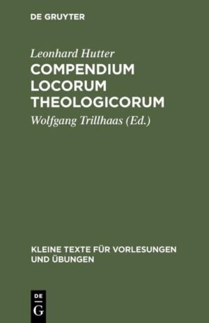 Frontmatter -- EINLEITUNG -- VERZEICHNIS DER ABKÜRZUNGEN -- BENEVOLO LECTORI S -- ELENCHUS -- LOCUS PRIMUS DE SCRIPTURA SACRA -- LOCUS SECUNDUS DE DEO UNO ET TRINO -- LOCUS TERTIUS DE DUABUS NATURIS -- LOCUS QUARTUS DE CREATIONE -- LOCUS QUINTUS DE ANGELIS BONIS ET MALIS -- LOCUS SEXTUS DE IMAGINE DEI IN HOMINE -- LOCUS SEPTIMUS DE PROVIDENTIA DEI -- LOCUS OCTAVUS DE PECCATO IN GENERE ET IN SPECIE -- LOCUS NONUS 30 DE LIBERO ARBITRIO, SEU DE VIRIBUS HUMANIS -- LOCUS DECIMUS DE LEGE DEI -- LOCUS UNDECIMUS DE EVANGELIO -- LOCUS DUODECIMUS DE IUSTIFICATIONE HOMINIS PECCATORIS CORAM DEO -- LOCUS DECIMUS QUARTUS DE BONIS OPERIBUS -- LOCUS DECIMUS QUINTUS DE POENITENTIA ET CONFESSIONE -- LOCUS DECIMUS SEXTUS DE MINISTERIO ET ORDINE ECCLESIASTICO -- LOCUS DECIMUS SEPTIMUS DE ECCLESIA -- LOCUS DECIMUS OCTAVUS DELIBERIATE CHRISTIANA ET RITIBUS ECCLESIASTICIS SIVE ADIAPHORIS -- LOCUS DECIMUS NONUS DE SACRAMENTIS IN GENERE -- LOCUS VICESIMUS DE BAPTISMO -- LOCUS VICESIMUS PRIMUS DE COENA DOMINI -- LOCUS VICESIMUS SECUNDUS DE SACRIFICIO: ET DE MISSA PONTIFICIA -- LOCUS VICESIMUS TERTIUS DE SCANDALO -- LOCUS VICESIMUS QUARTUS DE CRUCE ET CONSOLATIONIBUS -- LOCUS VICESIMUS QUINTUS DE INVOCATIONE -- LOCUS VICESIMUS SEXTUS DE VOTIS MONASTICIS ET CONSILIIS EVANGELICIS -- LOCUS VICESIMUS SEPTIMUS DE MAGISTRATO ET REBUS CIVILIBUS -- LOCUS VICESIMUS OCTAVUS DE MATRIMONIO ET CONIUGIO SACERDOTUM -- LOCUS TRICESIMUS DE FINE SECULI SIVE MUNDI -- LOCUS TRICESIMUS PRIMUS DE RESURRECTIONE MORTUORUM -- LOCUS TRICESIMUS SECUNDUS DE EXTREMO IUDICIO ET ADVENTU CHRISTI AD IUDICANDUM VIVOS ET MORTUOS -- LOCUS TRICESIMUS TERTIUS DE INFERNO -- LOCUS TRICESIMUS QUARTUS DE VITA AETERNA -- Backmatter