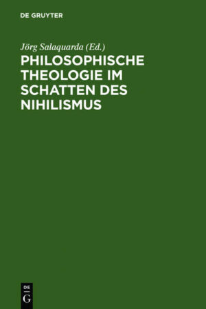 Frontmatter -- VORWORT -- EINLEITUNG / Salaquarda, Jörg -- PHILOSOPHISCHE THEOLOGIE IM SCHATTEN DES NIHILISMUS / Weischedel, Wilhelm -- PHILOSOPHISCHE UND CHRISTLICHE THEOLOGIE / Noller, Gerhard -- THEOLOGIE DES NIHILISMUS / Geyer, Hans Georg -- ZARATHUSTRAS SCHATTEN HAT LANGE BEINE... / Müller-Lauter, Wolfgang -- DIE FRAGE NACH GOTT / Pannenberg, Wolfhart -- „GOTT“ ALS ANTWORT / Jenson, Robert W. -- VON DER FRAGWÜRDIGKEIT EINER PHILOSOPHISCHEN THEOLOGIE / Weischedel, Wilhelm -- ZUR BIOGRAPHIE UND BIBLIOGRAPHIE DER AUTOREN -- QUELLENNACHWEIS -- NAMENREGISTER -- Backmatter