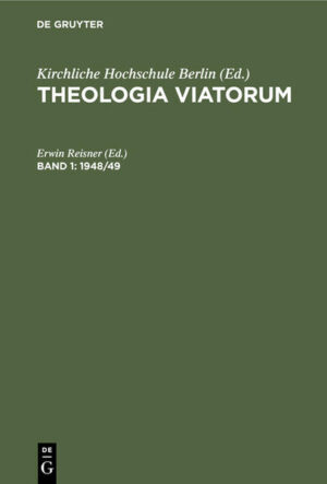 Frontmatter -- Vorwort -- Inhaltsverzeichnis -- Die Kirchliche Hochschule Berlin 1948 Sinn und Auftrag -- Exegetische Randglossen zum I. Korintherbrief -- Das Gleichnis von der selbstwachsenden Saat Mark. 4, 2 6-2 9 -- Justus Jonas und Erasmus -- Der Missionsgedanke des jungen Wesley aal dem Hintergrunde seines Zeitalters -- Das Wesen Gottes als Liebe -- Existenz und Schuld -- Antikes Erbgut im evangelischen Kirchenlied -- Fragmente zur Frage der Gemeinschaft -- Eschatologische Elemente in Rilkes Spätdichtung -- Die Hieroglyphe Gottes Eine. Ranke-Betrachtung -- Walthers Spruch auf den Magdeburger Hoftag Weihnachten 1199 -- Aus dem Leben der Kirchlichen Hochschule