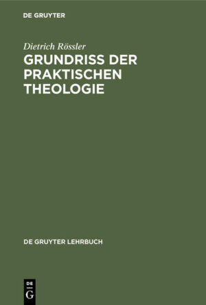 Frontmatter -- Vorwort -- Gliederung -- Inhaltsverzeichnis -- Zur Einführung -- Einleitung -- § 1. Was ist Praktische Theologie? -- § 2. Die Anfänge der Praktischen Theologie -- § 3. Zur Geschichte der Praktischen Theologie -- § 4. Einheit und Aufbau der Praktischen Theologie -- 1. Teil-Der Einzelne -- 1. Kapitel-Religion -- § 5. Theorie der Religion -- § 6. Die Religion der Neuzeit -- § 7. Empirische Religion -- 2. Kapitel-Person -- § 8. Zur Person des Pfarrers -- § 9. Zur Pastoraltheologie -- § 10. Die Ausbildung des Pfarrers -- 3. Kapitel-Diakonie -- § 11. Innere Mission und Diakonie -- § 12. Die Entstehung der evangelischen Seelsorge -- § 13. Grundzüge der Seelsorgelehre -- Exkurs: Zur Praxis der Seelsorge -- 4. Kapitel-Amtshandlungen -- § 14. Amtshandlungen als Aufgabe der Praktischen Theologie -- § 15. Amtshandlungen und Lebensgeschichte -- § 16. Amtshandlungen für die Gemeinde -- 2. Teil-Die Kirche -- 5. Kapitel-Kirche -- § 17. Evangelisches Kirchenverständnis -- § 18. Kirche und Theologie -- § 19. Die Kirche und die Christen -- 6. Kapitel-Amt -- § 20. Der evangelische Amtsbegriff -- § 21. Das Amt und die Gemeinde -- § 22. Die Ordination -- 7. Kapitel-Predigt -- § 23. Die Predigt und das Wort -- § 24. Die evangelische Predigt -- § 25. Grundzüge der Homiletik -- Exkurs: Praktische Homiletik -- 8. Kapitel-Gottesdienst -- § 26. Grundlagen des evangelischen Gottesdienstes -- § 27. Die Praxis des evangelischen Gottesdienstes -- § 28. Die Theologie des evangelischen Gottesdienstes -- 3. Teil-Die Gesellschaft -- 9. Kapitel-Institution -- § 29. Zur Theorie der Institution -- § 30. Religion und Institution -- § 31. Kirche als Institution -- 10. Kapitel-Beruf -- § 32. Pfarrer als Beruf -- § 33. Der Pfarrer in der modernen Gesellschaft -- § 34. Kirchliches Dienstrecht -- 11. Kapitel-Unterricht -- § 35. Zur Geschichte des christlichen Unterrichts -- § 36. Grundfragen des christlichen Unterrichts -- § 37. Aufgaben des christlichen Unterrichts -- Exkurs: Zur Praxis des Unterrichts -- 12. Kapitel-Gemeinde -- § 38. Parochie -- § 39. Die Landeskirche -- § 40. Ökumene -- Hinweise zur Literatur -- Namensregister -- Sachregister -- Backmatter