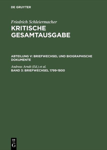 Friedrich Daniel Ernst Schleiermacher (1768-1834) entfaltete in Berlin als Gemeindeprediger, Universitätsprofessor und Akademiemitglied ein wirkmächtiges theologisches und philosophisches System zwischen Aufklärung, Deutschem Idealismus und Romantik. Die Kritische Gesamtausgabe (KGA) seiner zu Lebzeiten publizierten sowie seiner nachgelassenen Werke und Briefe ist in fünf Abteilungen gegliedert, wobei jeder Abteilung auch der ihr zugehörige handschriftliche Nachlass zugeordnet ist: I. Schriften und Entwürfe II. Vorlesungen III. Predigten IV. Übersetzungen V. Briefwechsel und biographische Dokumente Die seit 1972 vorbereitete Edition wird kooperativ von den beiden Forschungsstellen in Kiel und in Berlin erarbeitet. Die 1967 gegründete Kieler Forschungsstelle ist eine Einrichtung der dortigen Theologischen Fakultät