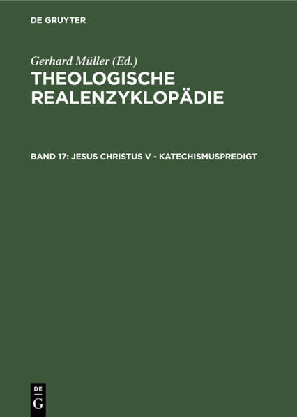 Die Theologische Realenzyklopädie (TRE) als moderne Fachenzyklopädie repräsentiert in 36 Textbänden (1976-2004) den Wissensstand der theologischen Forschung im Ganzen. Mehr als eine Generation von Wissenschaftlerinnen und Wissenschaftlern haben an ihr mitgearbeitet und in mehr als 2.500 Artikeln (auf mehr als 28.000 Textseiten) auf höchstem fachwissenschaftlichem Niveau das einzigartige, international ausgerichtete Nachschlagewerk zu einem Dokument der Wissenschaftsgeschichte gemacht. Die TRE ist ein unverzichtbares Hilfsmittel für Forschung, Studium und Lehre vor allem der Theologie, aber auch ihrer angrenzenden Fachgebiete wie Geschichte, Philosophie, Judaistik, Religionswissenschaften. Die TRE ist auch als 3-teilige Studienausgabe in Paperback veröffentlicht worden. Aaron-Katechismuspredigt (17 Bände) Katechumenat/Katechumenen-Publizistik/Presse (10 Bände) Pürstinger-Zypern (9 Bände) Gesamtregister (Bibelstellen, Orte, Sachen, Namen: 2 Bände) Weiterhin ist die TRE als Datenbank Theologische Realenzyklopädie Online erhältlich.