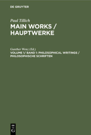 Frontmatter -- Contents / Inhalt -- On the form of this edition -- Zur editorischen Gestaltung der Ausgabe -- Preface -- Vorwort -- Einführung in Paul Tillichs philosophische Schriften -- An Introduction to Paul Tillich's Philosophical Writings -- 1. Mystik und Schuldbewußtsein in Schellings philosophischer Entwicklung (1912) -- 2. Das System der Wissenschaften nach Gegenständen und Methoden (1923) -- 3. Kairos und Logos. Eine Untersuchung zur Metaphysik der Erkenntnis (1926) -- 4. Philosophie und Schicksal (1929) -- 5. Begriff und Wesen der Philosophie (1930) -- 6. Wissenschaft (1931) -- 7. Existential Philosophy (1944) -- 8. Participation and Knowledge. Problems of an Ontology of Cognition (1955) -- 9. Schelling und die Anfänge des existentialistischen Protestes (1955) -- 10. The Nature and the Significance of Existentialist Thought (1956) -- 11. Philosophical Background of my Theology (1960) -- Backmatter