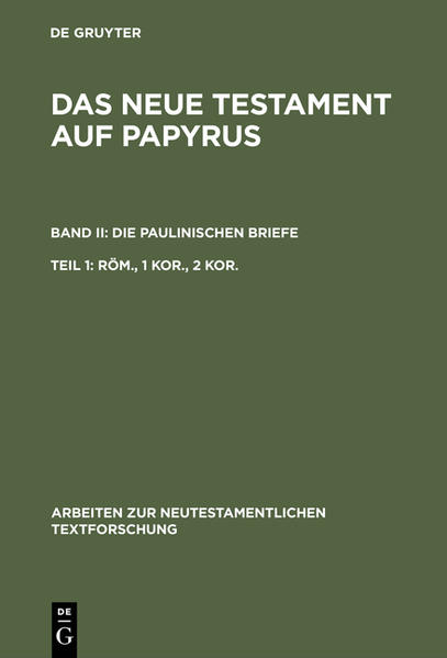 Der vorliegende zweite Band der Reihe "Das Neue Testament auf Papyrus" liefert, wie angekündigt, das Material zum Römerbrief und den beiden Korintherbriefen. Er ist nach den Prinzipien des ersten Bandes angelegt und bietet dementsprechend eine synoptisch angeordnete Reedition sämtlicher zu diesem Bereich vorhandenen Papyrushandschriften und -fragmente sowie einen vollständigen kritischen Apparat aus allen erhaltenen Unzialhandschriften. Der Benutzer hat also hier das vollständige Material griechischer Textmajuskeln zum Studium der Überlieferung der großen Paulinen im ersten Jahrtausend beisammen.