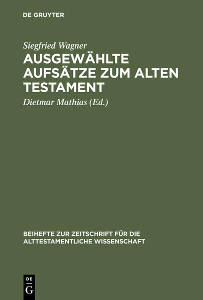 In der Reihe Beihefte zur Zeitschrift für die alttestamentliche Wissenschaft (BZAW) erscheinen Arbeiten zu sämtlichen Gebieten der alttestamentlichen Wissenschaft. Im Zentrum steht die Hebräische Bibel, ihr Vor- und Nachleben im antiken Judentum sowie ihre vielfache Verzweigung in die benachbarten Kulturen der altorientalischen und hellenistisch-römischen Welt.