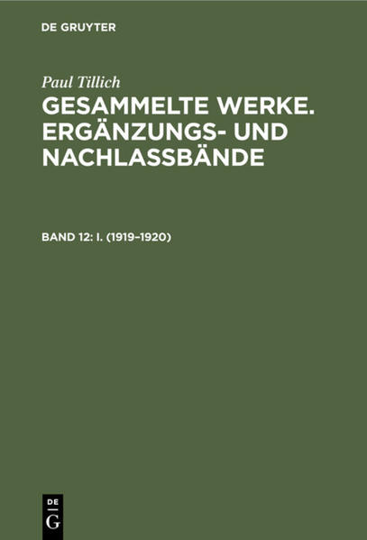 In diesem Band wird eine kritische Edition der ersten Vorlesungen vorgelegt, die der Privatdozent Paul Tillich an der Berliner Theologischen Fakultät gehalten hat. Es handelt sich dabei um folgende Vorlesungen: 1. Das Christentum und die Gesellschaftsprobleme der Gegenwart (1919), 2. Enzyklopädie der Theologie und Religionswissenschaft (1920), 3. Religion und Kultur (1920), 4. Religionsphilosophie (1920). Hinzu kommt eine Hörernachschrift der Vorlesung "Religionsphilosophie". Die bisher unveröffentlichten Manuskripte aus dem in der Harvard University befindlichen Nachlaß Paul Tillichs geben uns ein differenziertes Bild des kulturtheologischen und religionsphilosophischen Denkens Paul Tillichs in den ersten Jahren der Weimarer Republik. Der Band enthält einen editorischen Bericht, eine historische Einleitung sowie ein Personen- und Sachregister. Anmerkungen geben textkritische und inhaltliche Informationen zum Text.