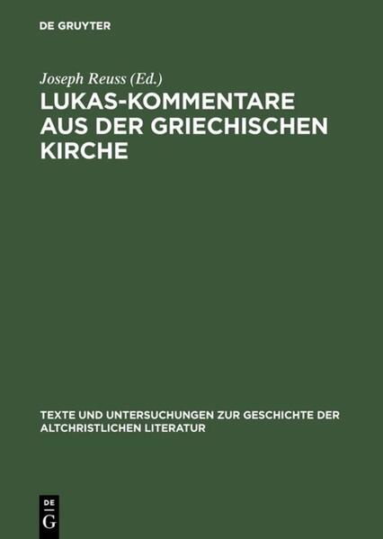 An die Seite des Corpus der Griechischen Christlichen Schriftsteller (GCS) stellte Adolf von Harnack die Monographienreihe der Texte und Untersuchungen zur Geschichte der altchristlichen Literatur (TU), die er bereits 1882 begründet hatte und die nunmehr als »Archiv für die ... Ausgabe der älteren christlichen Schriftsteller« diente. In ihr werden vor allem die alten Übersetzungen der im Corpus erscheinenden Schriften teils im Original, teils in deutscher oder einer anderen modernen Sprache gedruckt. Daneben steht die Reihe auch für Voruntersuchungen zu den Editionen und für begleitende Abhandlungen offen.