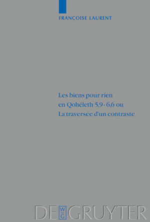 This French work presents an exegetic and theological interpretation of Qoheleth's speech on riches (Ecclesiastes 5:9-6:6). The detailed exegetic analysis distinguishes the existential meaning from the anthropological and theological meaning, and develops a rhetorical figure of wisdom which is characterised by two aspects-either the denial of God or the reference to God. Using a parallel to the Book of Job, the intertextuality of the discourse of wisdom becomes clear. To the extent that the critical literary and the hermeneutic approach foregrounds the text in its final form, it points directly to the internal tension of the text, which is marked by contrasts, and questions the conditions of the process of composition. This approach also provides a new access to Qoheleth's provocative thinking.