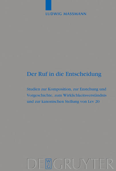 Diese für die Drucklegung aktualisierte Auslegung von Lev 20 wendet neben klassischen exegetischen Methoden auch andere, vor allem kulturanthropologische Ansätze an. Die Studie klärt zunächst die einleitungswissenschaftlichen Voraussetzungen und geht davon aus, daß Lev 17-26 integraler Bestandteil der Priesterschrift ist. Der Text selbst wird auf synchroner und diachroner Ebene untersucht und als Lese- und Predigtstück bestimmt, das innerjüdische Konflikte der nachexilischen Gemeinde abbildet. Das gesamte formelhafte Gut der in Lev 20 enthaltenen Todessätze wird gründlich analysiert und dann vor dem Hintergrund der These über den "sozialen Tod" (H.-P. Hasenfratz) diskutiert. Innerhalb des Textkomplexes Lev 11-22 geht es in Lev 20 um irreversible Unreinheit, die aus Israel ausschließt, und um die abschließende Deutung Israels als für JHWH geheiligtes Volk. Eine Theologie von Lev 20 und ein Ausblick auf die Geschichte des Todesrechts im späteren Judentum runden die Arbeit ab.