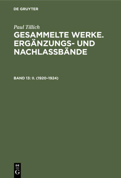 Der Band enthält die bisher unveröffentlichten Manuskripte der Vorlesungen, die der Privatdozent Paul Tillich vom Wintersemester 1920/21 bis zum Wintersemester 1923/24 an der Theologischen Fakultät der Berliner Universität gehalten hat. Ihr Thema ist die Geschichte des philosophischen Denkens von den Vorsokratikern bis zur Aufklärung unter besonderer Berücksichtigung der altchristlichen und mittelalterlichen Philosophie. Tillich behandelt den traditionellen Stoff der Philosophiegeschichte nach der von ihm in seiner Idee der Geisteswissenschaft begründeten metalogischen Methode, einer theonomen Erkenntnistheorie. Die Vorlesungen zeigen Sinn und Reichweite dieser Methode und stellen Konkretionen seines Programms einer Theologie der Kultur dar.