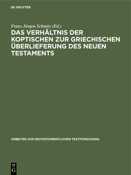 Mit dieser Arbeit wird eine umfassende Dokumentation zur sahidischen, bohairischen, achmimischen Übersetzung und der des Dialekts "V" des Jakobusbriefes und der beiden Petrusbriefe des griechischen Neuen Testaments vorgestellt. Die Auswertung des Materials fußt auf den aus der Editio Critica Maior des Neuen Testaments gewonnenen Erkenntnissen und einem breit angelegten griechisch-koptischen Handschriftenvergleich. Dabei zeigt sich, dass die verloren gegangenen griechischen Vorlagetexte für die koptische Übersetzung weitaus vielschichtiger sind als bisher angenommen.