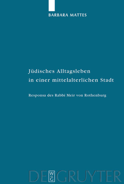 In der vorliegenden Arbeit werden ausgewählte Responsa des Rabbi Meir von Rothenburg (um 1200-1293), die sich mit drängenden Rechtsfragen seiner Zeit beschäftigen, übersetzt und untersucht. Dabei werden seine Entscheidungen mit Bezug auf den historischen Kontext bewertet. Die Studie macht die Argumentationsstruktur der behandelten Rechtsgutachten im Rückgriff auf die Traditionsliteratur einsichtig und erschließt die komplizierte Struktur der Texte. Vergleiche mit der Rechtssituation der Umgebungskultur machen Unterschiede und Gemeinsamkeiten deutlich und erlauben Einblicke in das jüdische Alltagsleben.