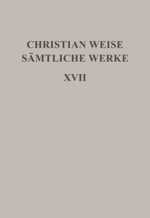 Christian Weises sog. politische Romane werden in den Bänden 17 bis 19 der Sämtlichen Werke vorgelegt: Band 17 enthält "Die drey Hauptverderber" (1671) und "Die drey ärgsten Ertznarren" (1672). Sie sind in gattungs- und sozialgeschichtlicher Hinsicht höchst aussagekräftig. Weise hat sie als Sinnbilder seiner politischen Lebenslehre gestaltet und für die Ausbildung der neuen Kaste der bürgerlichen Beamten, die sich in höfischen Diensten geschickt - eben ,politisch' - verhalten mussten, geschrieben. Die vier Romane sind Zentraltexte der mitteldeutschen Literatur der zweiten Hälfte des 17. Jahrhunderts und haben ihre Entsprechungen in den etwa gleichzeitigen Romanen von Johann Beer und Johann Riemer. Alle drei Autoren waren zur Zeit der Abfassung ihrer Romane in der mitteldeutschen Residenzstadt Weißenfels tätig. Die Romane Weises haben in ihrer Zeit reiche Verbreitung gefunden und sind mehrfach bis ins 18. Jahrhundert aufgelegt worden. Die Überlieferungsgeschichte des einzelnen Textes wird den Editionen jeweils beigegeben.