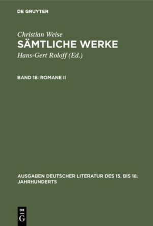 Christian Weises sog. politische Romane werden in den Bänden XVII bis XIX der Sämtlichen Werke vorgelegt: Band XVIII enthält "Die drey klügsten Leute" (1674). Sie sind in gattungs- und sozialgeschichtlicher Hinsicht höchst aussagekräftig. Weise hat sie als Sinnbilder seiner politischen Lebenslehre gestaltet und für die Ausbildung der neuen Kaste der bürgerlichen Beamten, die sich in höfischen Diensten geschickt - eben 'politisch' - verhalten mussten, geschrieben. Die vier Romane sind Zentraltexte der mitteldeutschen Literatur der zweiten Hälfte des 17. Jahrhunderts und haben ihre Entsprechungen in den etwa gleichzeitigen Romanen von Johann Beer und Johann Riemer. Alle drei Autoren waren zur Zeit der Abfassung ihrer Romane in der mitteldeutschen Residenzstadt Weißenfels tätig. Die Romane Weises haben in ihrer Zeit reiche Verbreitung gefunden und sind mehrfach bis ins 18. Jahrhundert aufgelegt worden. Die Überlieferungsgeschichte des einzelnen Textes wird den Editionen jeweils beigegeben.