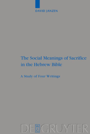 This work uses anthropological theory and field studies to investigate the social function and meaning of sacrifice. All rituals, including sacrifice, communicate social beliefs and morality, but these cannot be determined outside of a study of the social context. Thus, there is no single explanation for sacrifice-such as those advanced by René Girard or Walter Burkert or late-19th and early-20th century scholars. The book then examines four different writings in the Hebrew Bible-the Priestly Writing, the Deuteronomistic History, Ezra-Nehemiah, and Chronicles-to demonstrate how different social origins result in different social meanings of sacrifice.