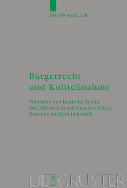 Die Arbeit untersucht die in der religionswissenschaftlichen und theologischen Forschung verbreitete These, dass in der Antike der Besitz bürgerlicher Rechte und die Möglichkeit und auch Pflicht zur Teilnahme am Kult eng gekoppelt waren. Verschiedene Ausformungen dieser These werden kritisch diskutiert. Epigraphische und literarische Quellen der hellenistischen Zeit aus griechischen Poleis, Rom und Judentum zu Kultpraxis und Sakralrecht werden vorgestellt, übersetzt und interpretiert.