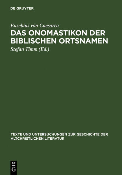 Eusebs Lexikon der biblischen Ortsnamen ist das grundlegende Handbuch zur historischen Landeskunde des Heiligen Landes diesseits und jenseits des Jordans. In seiner lateinischen Fassung hat es das Abendland stark beeinflusst. Die syrische Fassung hat auf den Orient ähnlich stark gewirkt. Sie enthält die Weiterungen der lateinischen Fassung nicht und ist damit auch für die Textgeschichte der griechischen Fassung von erheblicher Bedeutung. Die syrische Fassung wird hier erstmals in einer interlinearen Form geboten: griechisch und syrisch, samt englischer und deutscher Übersetzung. Für den griechischen und für den syrischen Text sind vollständige Indices der Personennamen, der Wörter, der Zahlen und Entfernungsangaben erstellt. Pluspunkte: Erste kritische Edition des syrischen Textes von Eusebs "Onomastikon". Eingehender Vergleich der syrischen mit der griechischen Version. Ausführlicher textkritischer Kommentar. Mit interlinearer englischer und deutscher Übersetzung. Vollständige Konkordanzen zum griechischen und syrischen Text.