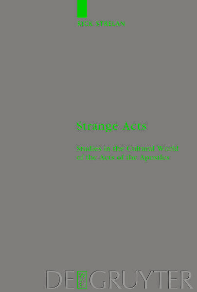 This book examines many of the strange events and actions in Acts in the context of the Hellenistic world and from that perspective. These events and actions include the ascension of Jesus, direction by the Spirit, visions, angelophanies, prison escapes and resuscitations of the dead. Many of these events are either avoided in scholarship or are investigated with an agenda other than to understand them for themselves. The book constructs an ancient audience to be one that has a close familiarity with the Septuagint and with other Greek and Latin writings. The culturally-strange events are then interpreted through the lens of these texts.