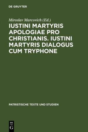 Two major texts of Justin Martyr are now available in one volume (reprint of 1994/1997 editions):Iustini Martyrs’ Apologiae pro Christianis, a critical edition of Justin Martyrs’ Apologia Maior and Apologia Minor (approx. A.D. 150), consisting of an introduction, Greek text (with double apparatus), Appendix, and a complete Index verborum.Iustini Martyrs’ Dialogus cum Tryphone, a critical edition of Justin Martyr's Dialogue with Trypho, consisting of an introduction, Greek text (with double apparatus), and an Index locorum and Index nominum.