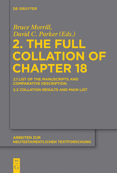 These volumes complete the analysis of the textual history of John by providing information about all the 1700 Greek manuscripts at every variant reading in Chapter 18. As well as providing the resources for selecting manuscripts to be used in the Editio Critica Maior of St. John’s Gospel, the materials may be used for the study of scribal habits and other aspects of the text and language of the New Testament.