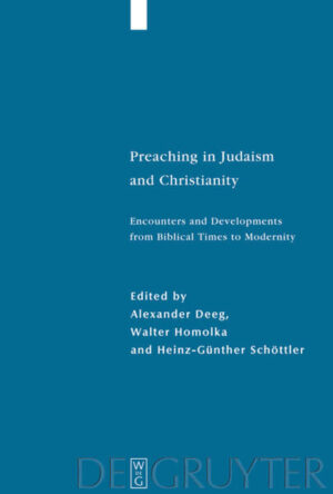 It is a widespread idea that the roots of the Christian sermon can be found in the Jewish derasha. But the story of the interrelation of the two homiletical traditions, Jewish and Christian, from New Testament times to the present day is still untold. Can homiletical encounters be registered? Is there a common homiletical history-not only in the modern era, but also in rabbinic times and in the Middle Ages? Which current developments affect Jewish and Christian preaching today, in the 21st century? And, most important, what consequences may result from this mutual perception of Jewish and Christian homiletics for homiletical research and the practice of preaching? This book offers the papers of the first international conference (Bamberg, Germany, 6th to 8th March 2007) which brought together Jewish and Christian scholars to discuss Jewish and Christian homiletics in their historical development and relationship and to sketch out common homiletical projects.
