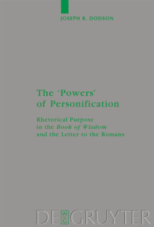 While scholars have often found value in comparing Wisdom and Romans, a comparison of the use of personification in these works has not yet been made, despite the striking parallels between them. Furthermore, while scholars have studied many of these personifications in detail, no one has investigated an individual personification with respect to the general use of the trope in the work. Instead, most of this research focuses on a personification in relation to its nature as either a rhetorical device or a supernatural power. The “Powers” of Personification seeks to push beyond this debate by evaluating the evidence in a different light-that of its purpose within the overall use of personification in the respective work and in comparison with another piece of contemporaneous theological literature. This book proposes that the authors of Wisdom and Romans employ personification to distance God from the origin of evil, to deflect attention away from the problem of righteous suffering to the positive sides of the experience, or to defer the solution for the suffering of the righteous to the future.