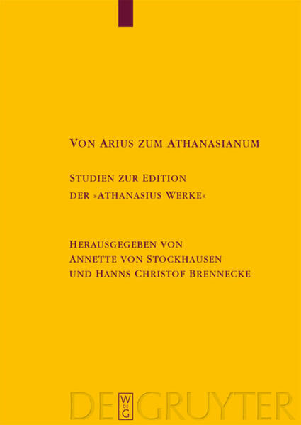 Der Band versammelt Einzeluntersuchungen zu Pseud-Athanasiana, der Rezeption der Werke des Athanasius von Alexandrien in lateinischer und armenischer Sprache, zu ausgewählten Dokumenten aus dem arianischen Streit und zur Geschichte der Athanasius Werke, die im Kontext der Edition der Athanasius Werke entstanden sind.