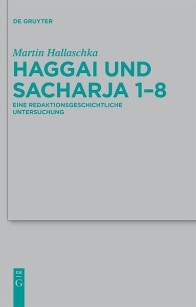 Das Buch setzt sich zum Ziel, die literarische Genese der beiden Prophetenschriften Haggai und Protosacharja (Sach 1-8) nachzuzeichnen.In Esr 5,1