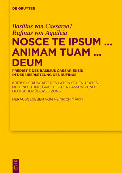 Für die Analyse des spätantiken Geisteslebens, das durch den Zusammenbruch der Reichsstruktur und den Siegeszug des Christentums bestimmt ist, wird es wichtig, die Gedankengänge der griechischen Kirchenväter (etwa des Basileios) auch mit Hilfe lateinischer Übersetzungen teils zu rekonstruieren (Origenes), teils neu zu interpretieren (Kappadokier). Nur wenige Texte sind sowohl in der Quellsprache als auch in einer Zielsprache erhalten und kritisch ediert. Die dritte Homilie von Basileios ist aber als Rufins homilia secunda Basilii in beiden Fassungen vollständig zugänglich.Für Theologie wie Philologie ist entscheidend, wie die lateinischen Übersetzer zu beurteilen sind: Muss etwa Rufin von Aquileia als treuer Übersetzer oder als relativ freier Bearbeiter gewürdigt werden? Verschiebt sich die Trinitätstheologie beim Übertragungsprozess in den Westen?Zum Verständnis solcher Übersetzungsliteratur haben Theologie und Philologie bisher wenig beigetragen. Es fehlen vor allem textkritische und literarische Untersuchungen. In diese Lücke tritt der vorliegende Kommentar.