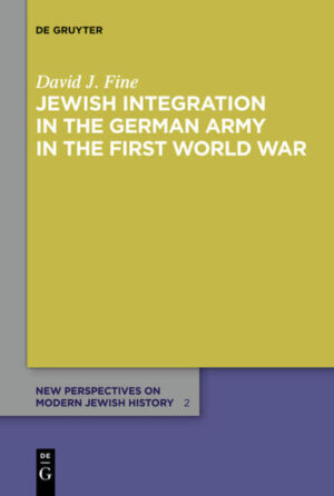 In Jewish Integration in the German Army in the First World War David J. Fine offers a surprising portrayal of Jewish officers in the German army as integrated and comfortably identified as both Jews and Germans. Fine explores how both Judaism and Christianity were experienced by Jewish soldiers at the front, making an important contribution to the study of the experience of religion in war. Fine shows how the encounter of German Jewish soldiers with the old world of the shtetl on the eastern front tested both their German and Jewish identities. Finally, utilizing published and unpublished sources including letters, diaries, memoirs, military service records, press accounts, photographs, drawings and tomb stone inscriptions, the author argues that antisemitism was not a primary factor in the war experience of Jewish soldiers.
