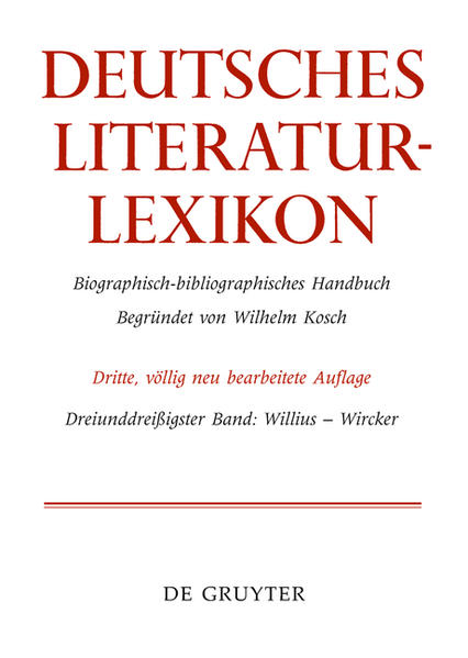 Deutsches Literatur-Lexikon: Willius - Wircker | Bundesamt für magische Wesen