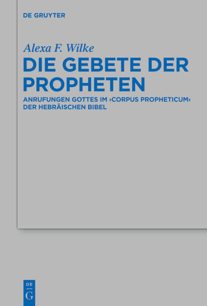 Das Gebet gehört nicht zu den Grundformen prophetischer Überlieferung. Gleichwohl wird in den Prophetenbüchern der hebräischen Bibel an theologischen Knotenpunkten gebetet. In der vorliegenden Studie untersucht Alexa F. Wilke die Texte des corpus propheticum, in denen sich Sprecher an Gott wenden. Sie verfolgt die Frage nach der literarischen und theologischen Funktion der Gebete in ihrem Kontext und zeichnet das jeweilige Selbst- und Gottesbild der Betenden nach. Dabei berücksichtigt sie das literarische Textwachstum der behandelten Gebete und ihre entsprechende redaktionsgeschichtliche Einordnung. Sie zeigt auf, dass die Gebete der Propheten nicht von ihrer Umgebung zu isolieren sind. Die durchgängig spät in ihren Kontext eingetragenen Hinwendungen zu Gott aktualisieren und interpretieren ihren Kontext und sind Medium der Personalisierung und Intensivierung des im Kontext Verkündeten. Mit der Erarbeitung dieser Texte, in denen sich theologische Entwicklungen der Prophetenbücher kristallisieren, leistet die Studie sowohl einen Beitrag zur Erhellung der Rezeptions- und Fortschreibungsgeschichte der Prophetenbücher als auch zur Frage nach einer Theologie des Betens.