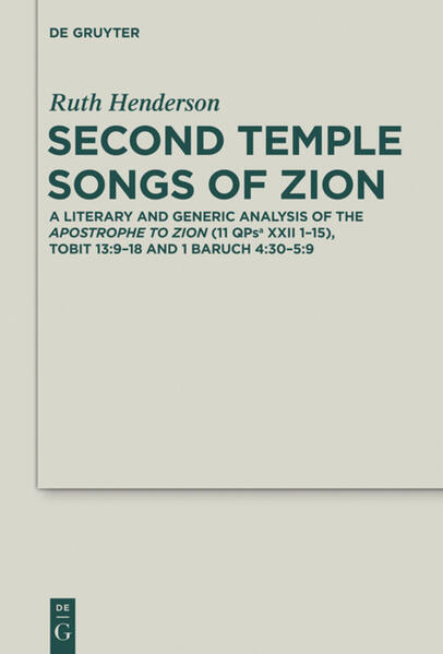 Although in Second Temple literature we find a variety of songs concerned with the future of Jerusalem, little attempt has been made to analyse these comparatively as a generic group. In this study, three songs have been selected on the basis of their similarity in style, ideas and their apparent original composition in Hebrew. The texts have been subjected to a literary analysis both individually and then comparatively.