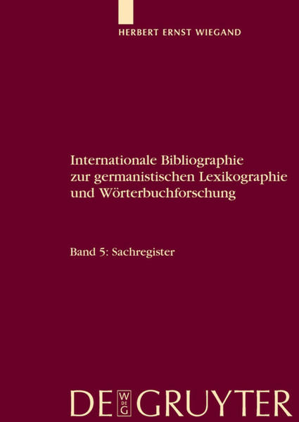 Herbert Ernst Wiegand: Internationale Bibliographie zur germanistischen...: Register | Bundesamt für magische Wesen