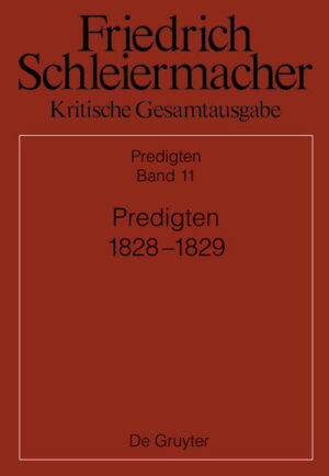 Friedrich Daniel Ernst Schleiermacher (1768-1834) begeisterte auf der Kanzel seine Zeitgenossen in einzigartiger Weise. Im vorliegenden Band sind Predigten zu 81 Terminen der Jahre 1828 und 1829 ediert. Zu 74 Terminen werden bislang nicht publizierte Textfassungen veröffentlicht. Außerdem bietet der Band einen Anhang mit Liederblättern aus den Jahren 1816 bis 1829, zu denen keine Predigten überliefert sind.