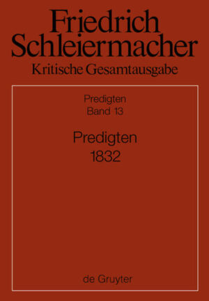 Die dritte Abteilung der Kritischen Gesamtausgabe bietet in vierzehn Bänden sämtliche erhaltenen Predigten Friedrich Schleiermachers (1768-1834). Der vorliegende Band 13 enthält alle 59 Predigten des Jahres 1832, die durch Drucktexte oder Nachschriften dokumentierbar sind. Die Erläuterungen des Bandherausgebers erschließen die zeitgeschichtlichen und zahlreichen biblischen Bezüge der Texte.