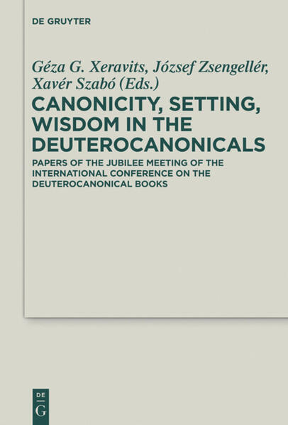 The volume publishes papers read at the tenth International Conference on the Deuterocanonical Books, Budapest, 2013. The authors explore various aspects of this literature, with pre-eminent emphasis on their relation to diverse early Jewish texts and traditions