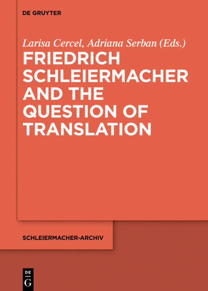 The aim of this volume is to assess Friedrich Schleiermacher’s contribution to the theory of translation two centuries after his address “On the Different Methods of Translating” at the Academy of Sciences in Berlin, and to explore its potential for generating future innovative work. For the first time this classic text forms the object of a focused, interdisciplinary approach. Scholars of philosophy and translation, working in English, French and German, provide a close reading of Schleiermacher’s lecture and combine their efforts in order to highlight the fundamental role translation plays in his hermeneutic thinking and the importance of hermeneutics for his theorisation of translation, within the historical and literary context of Romanticism. The various contributions revisit key concepts in Schleiermacher’s thought, in particular the famous metaphor of movement