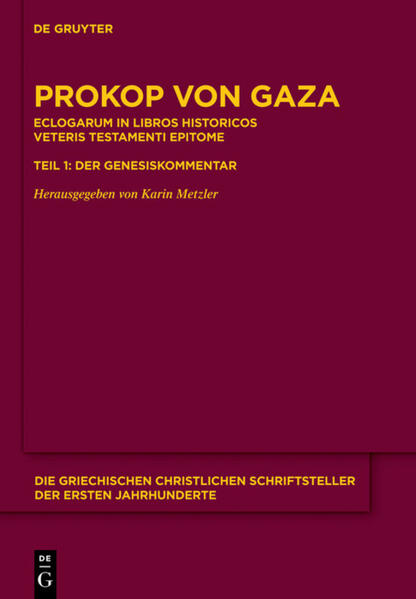 Procopius of Gaza wrote a major commentary on most of the historical books of the Old Testament (CPG 7430). This volume presents the first section, devoted to Genesis, for the first time in the complete Greek text. Amidst Procopius's continuous text we find a collection of excerpts that is of extraordinary value as a source in places where the original work was lost due to Council decisions or historical events.