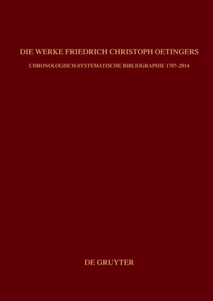 Die Beschäftigung mit Oetingers Werk ist auch wegen Unübersichtlichkeit und seiner ausufernden Bezugnahmen eine schwierige Sache. Aber manche gute bibliographische Vorarbeit existiert (BGP I). Editorisch ist ein Grundwerk Oetingers durch einen der beiden Verfasser vorliegender Bibliographie in nicht wieder erreichter Qualität präsentiert (TGP VII.1,1-2). Und monographisch hat der andere Autor der nun gültigen Oetinger-Bibliographie dessen Werk erschlossen (AGP 27). Die Notwendigkeit einer annotierten Bibliographie war offenkundig. Sie präsentiert übersichtlich gestaltet 167 gedruckte Werktitel in knapp 1.000 Ausgaben, und zwar sowohl chronologisch als auch in einer Systematik, die Zusammenhänge offenlegt. Neueste Forschungsergebnisse und Entdeckungen werden dokumentiert. So wurde etwa eine Fülle unbekannter Oetinger-Drucke aufgespürt. Dabei erwiesen sich Genealogie und Netzwerkanalyse als effektive Methoden auch bei der Identifikation und Verortung wenig bekannter Autoren. Falsche Titelwiedergaben oder Autorenzuweisungen konnten so beseitigt werden. 29 Exkurse zu editorischen, genealogischen Fragen aus den Gebieten Theologie, Philosophie, Germanistik, Hermetik und Naturwissenschaften machen dieses Werk zu einer Fundgrube des 18. Jahrhunderts und seiner Wirkungsgeschichte. Fünf umfangreiche Register erschließen das Ganze. Diese Bibliographie wird zu einem unerlässlichen Hilfsbuch für die Pietismusforschung wie auch für die Wissenschafts- und Kulturgeschichte der (Frühen) Neuzeit.