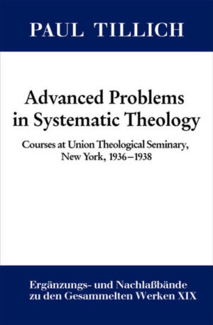 Paul Tillich first presented his lecture series “Advanced Problems of Systematic Theology” between 1936 and 1938 at the Union Theological Seminary in New York and later repeated it in different variations on several occasions. We can regard these lectures as the “original version” of his “systematic theology” of 1951-1963, from which it differs in multiple respects.