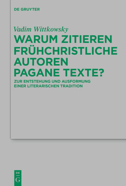 Das Zitieren der äußeren (paganen) Tradition ist für das frühchristliche Schrifttum nicht selbstverständlich. Zitate aus den griechischen Werken vor allem der klassischen Zeit kommen dort jedoch relativ oft vor, in einigen Traktaten (wie besonders bei Clemens von Alexandrien) sind diese sogar sehr häufig. Das Buch setzt sich mit der Frage nach den Gründen dieser literarischen Praktik auseinander, wobei deren jüdisch-hellenistische Vorgeschichte besondere Beachtung findet. Die Monographie kann von allen denjenigen mit Gewinn gelesen werden, die sich für die Beziehungen zwischen dem Judentum, dem in Entstehung begriffenen Christentum und der griechisch-römischen Umwelt interessieren. Dem neutestamentlichen Zitieren der pagan-griechischen Schriften ist ein separates Kapitel gewidmet.