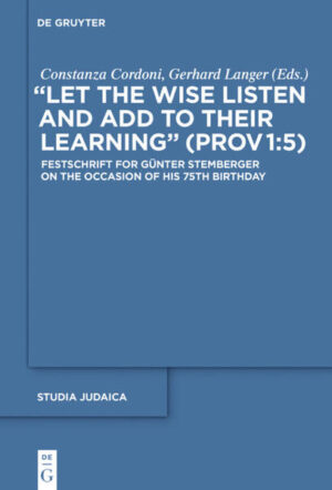 This Festschrift honours Günter Stemberger on the occasion of his 75th birthday on 7 December 2015 and contains 41 articles from colleagues and students. The studies focus on a variety of subjects pertaining to the history, religion and culture of Judaism-and, to a lesser extent, of Christianity-from late antiquity and the Middle Ages to the modern era.